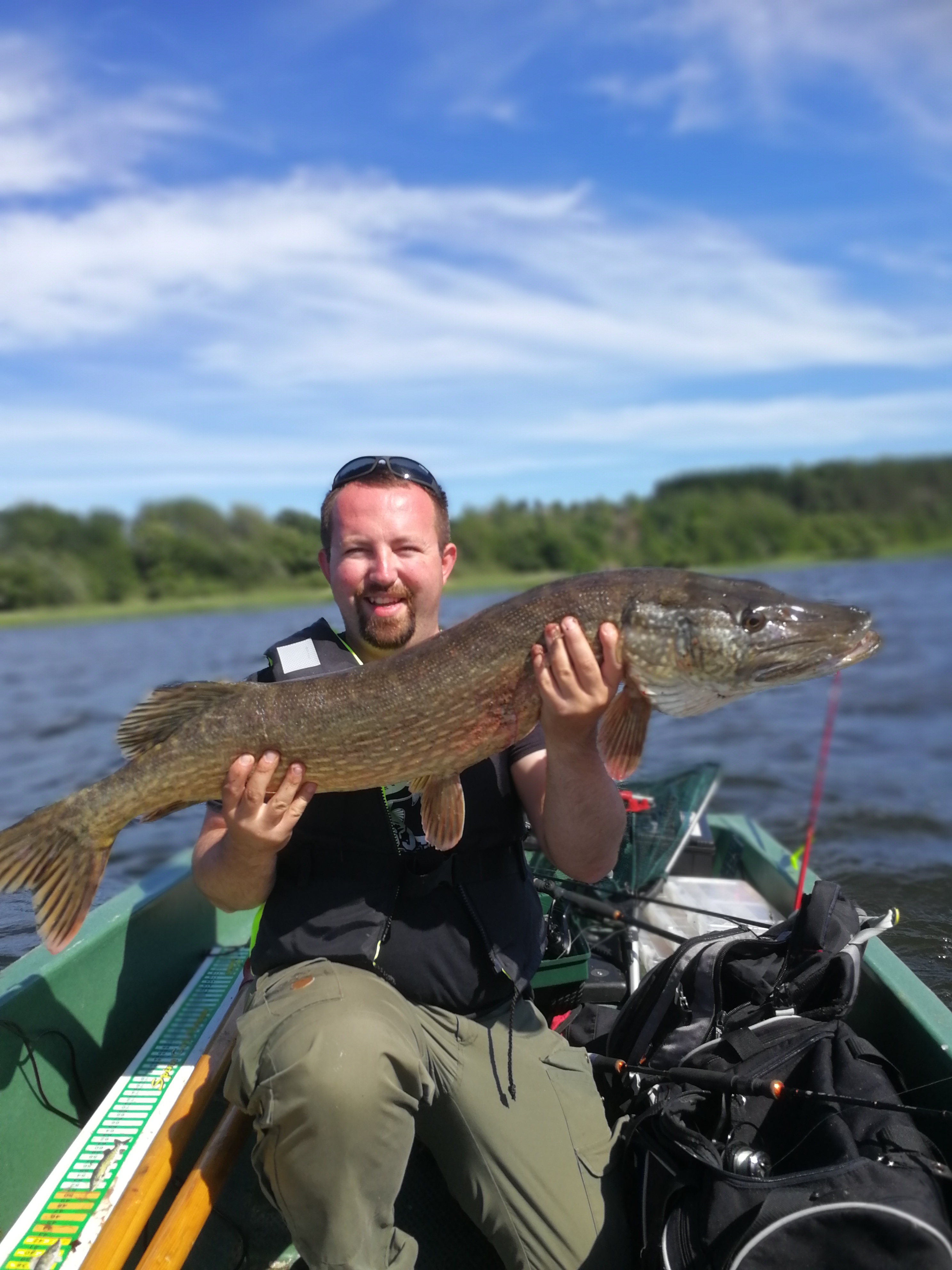 pike fish, boat, private fishing experience, lake, norway, outdoor fishing, norway, oslo
